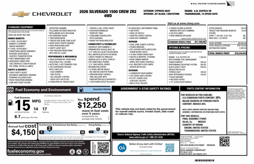 2026 Chevrolet Silverado 4th Gen - Image 2 of 20