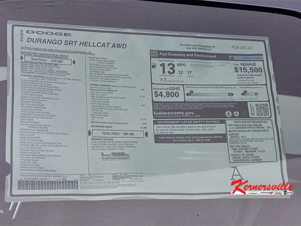 2026 Dodge Durango SRT Hellcat 3rd Gen - Image 21 of 23
