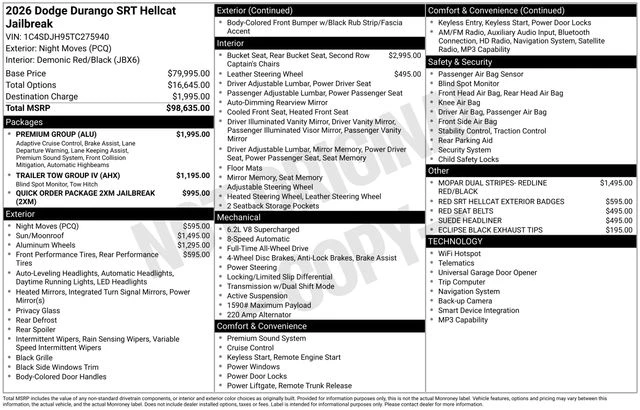 2026 Dodge Durango SRT Hellcat 3rd Gen - Image 2 of 3