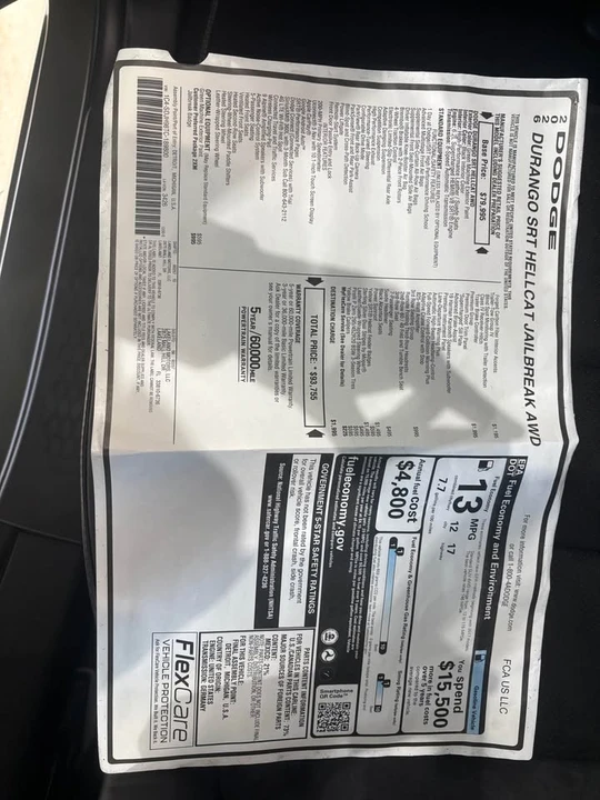 2026 Dodge Durango SRT Hellcat 3rd Gen - Image 2 of 9