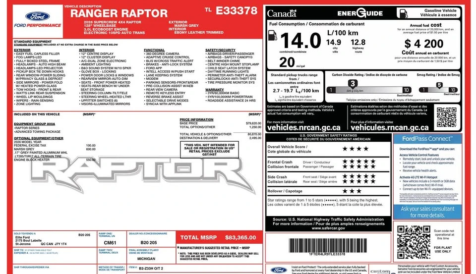 2026 Ford Ranger Raptor 5th Gen - Image 15 of 15