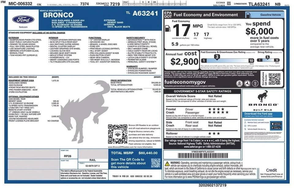 2026 Ford Bronco 6th Gen - Image 6 of 20