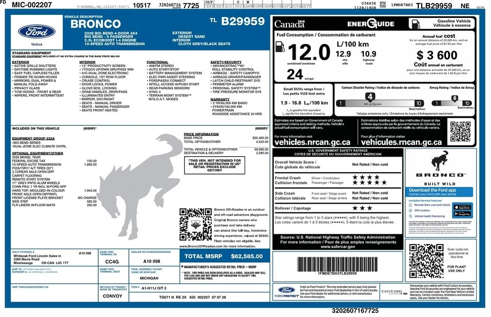 2026 Ford Bronco 6th Gen - Image 2 of 11