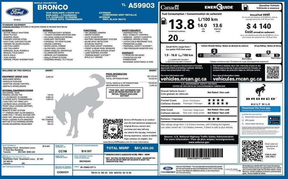 2026 Ford Bronco 6th Gen - Image 7 of 11