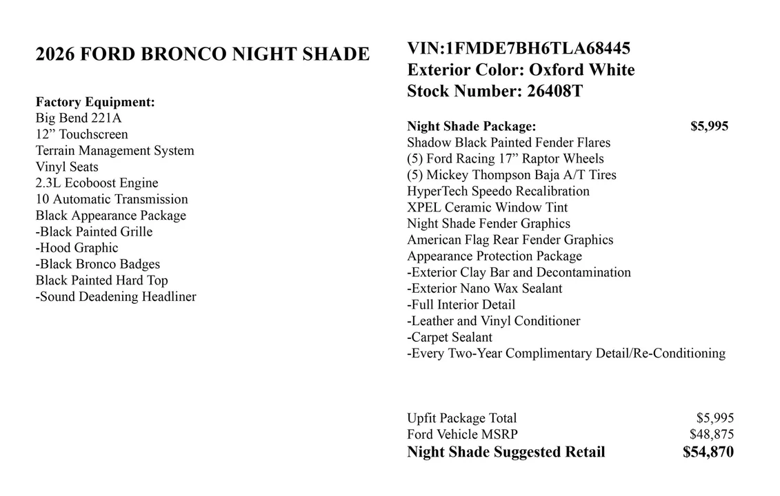 2026 Ford Bronco 6th Gen - Image 2 of 21