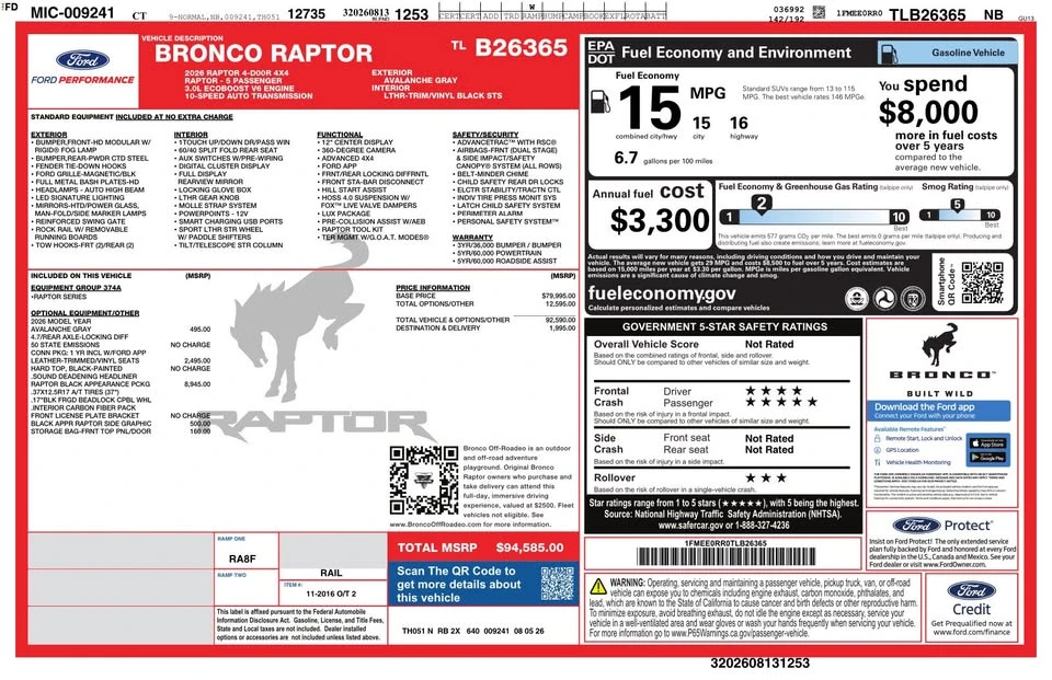 2026 Ford Bronco Raptor 6th Gen - Image 12 of 12