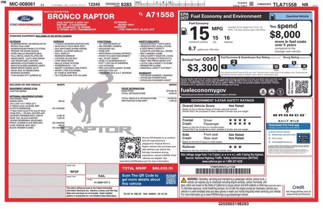 2026 Ford Bronco Raptor 6th Gen - Image 7 of 20