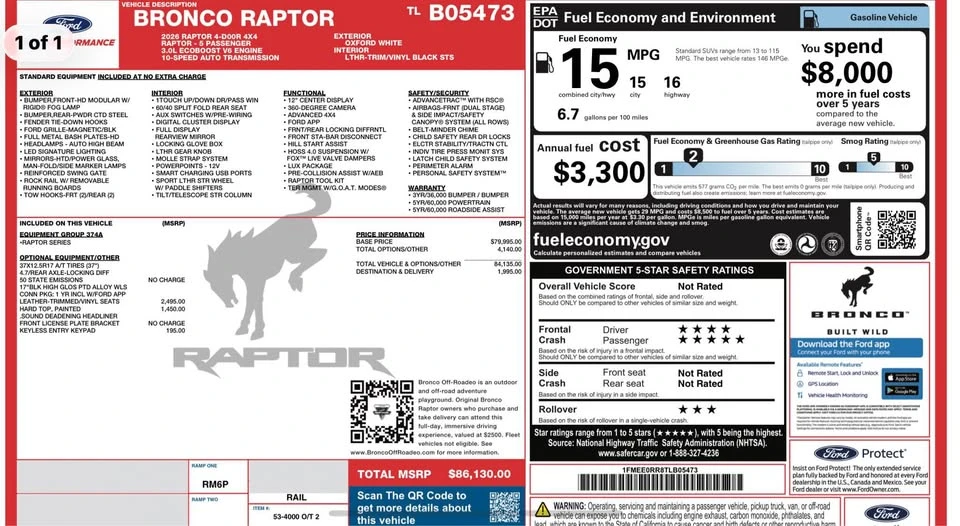 2026 Ford Bronco Raptor 6th Gen - Image 12 of 12