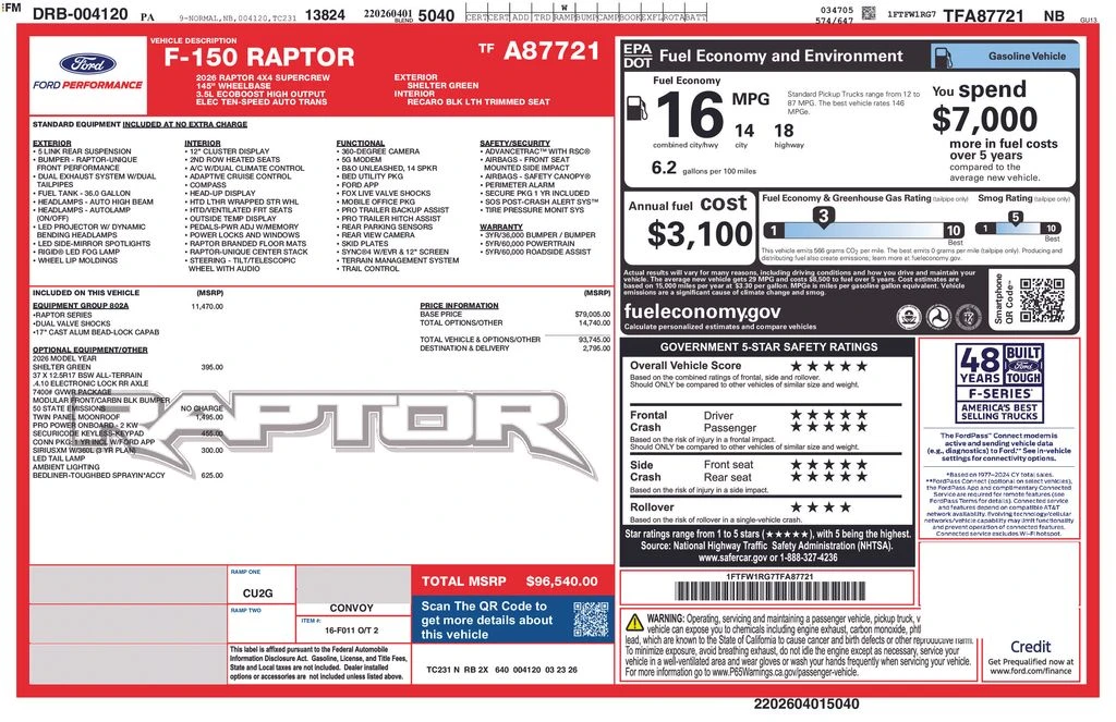 2026 Ford F-150 Raptor 14th Gen - Image 25 of 31