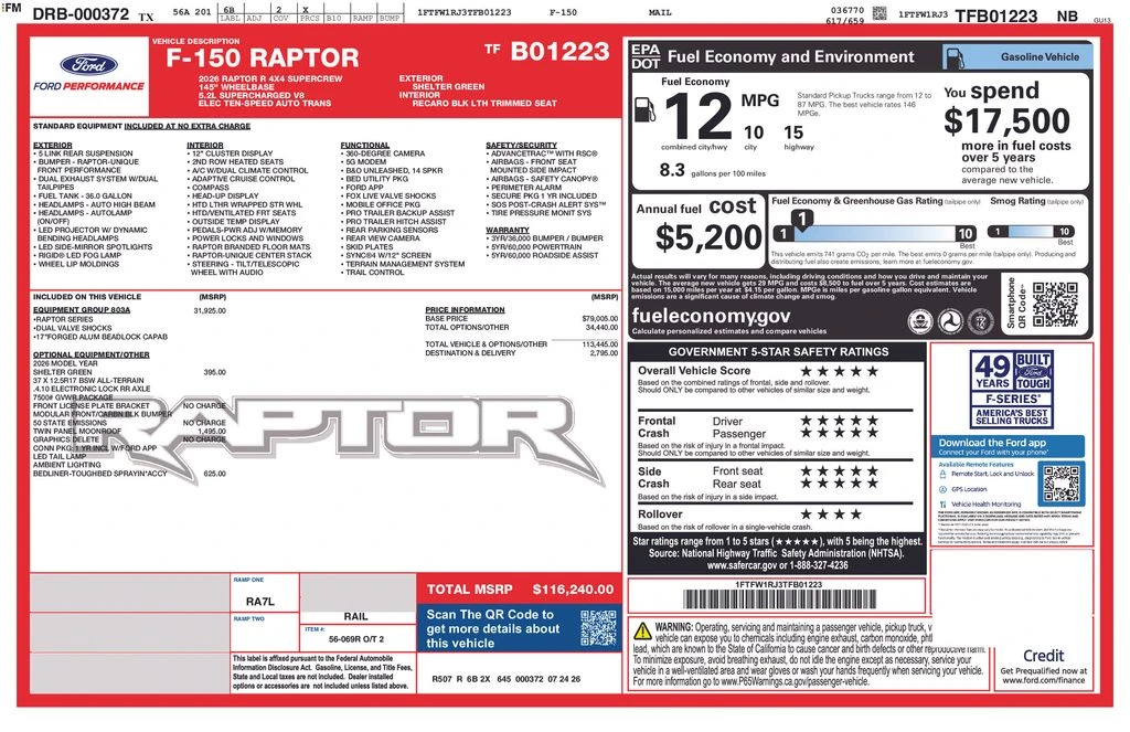 2026 Ford F-150 Raptor 14th Gen - Image 20 of 31