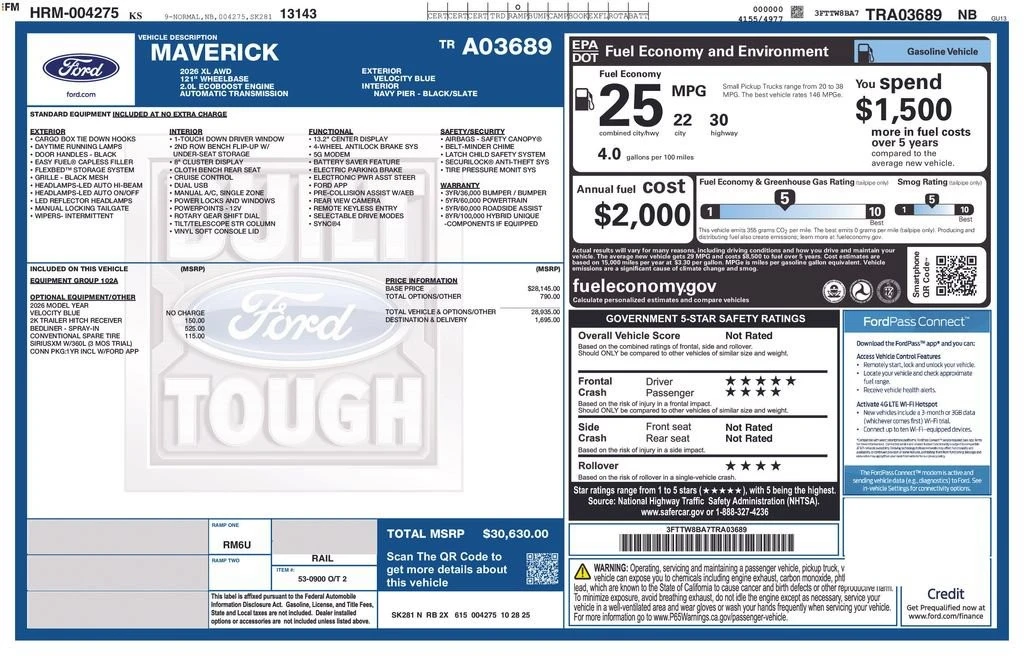 2026 Ford Maverick - Image 2 of 2