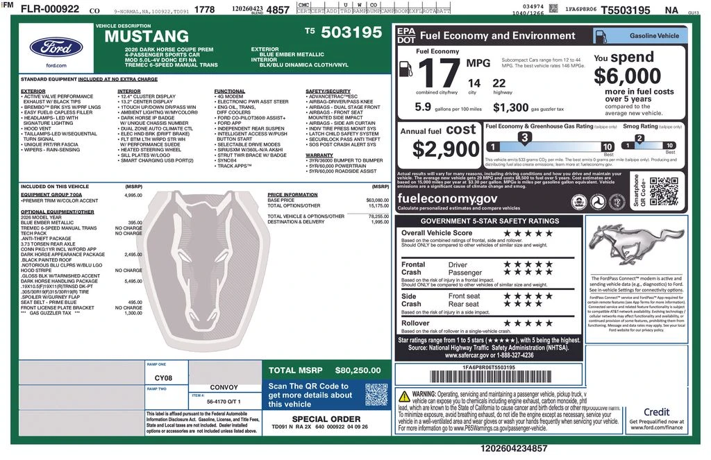 2026 Ford S650 Mustang Dark Horse - Image 30 of 30