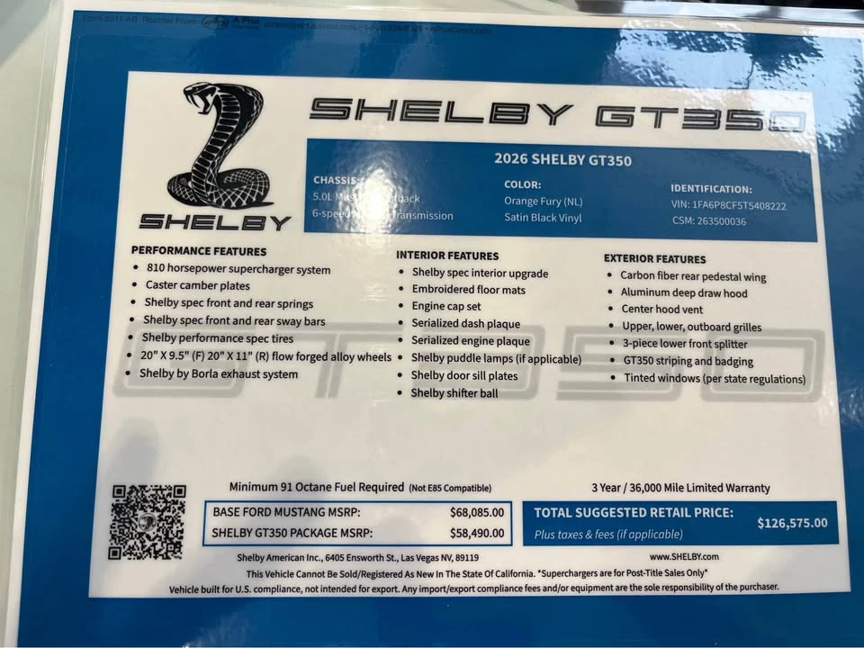 2026 Ford Shelby Mustang - Image 4 of 20