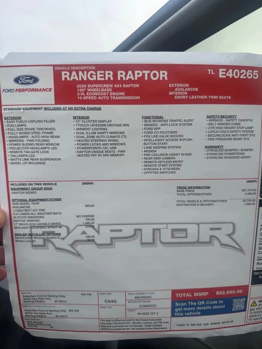 2026 Ford Ranger Raptor 5th Gen - Image 10 of 10