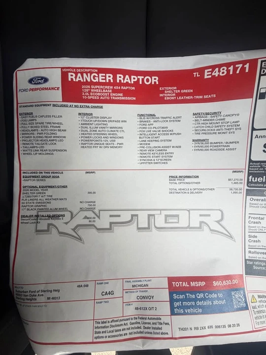 2026 Ford Ranger Raptor 5th Gen - Image 11 of 11