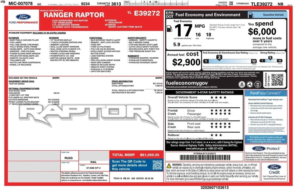 2026 Ford Ranger Raptor 5th Gen - Image 10 of 10