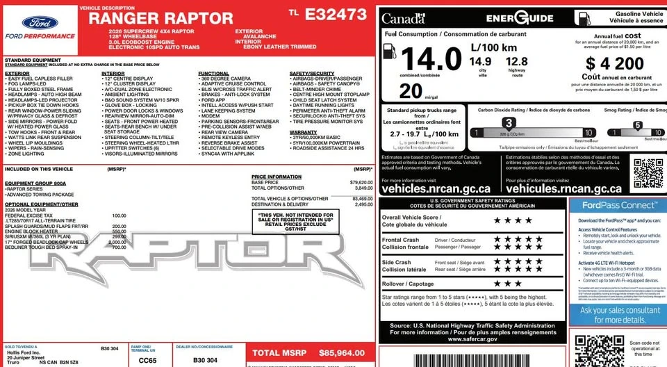 2026 Ford Ranger Raptor 5th Gen - Image 9 of 10
