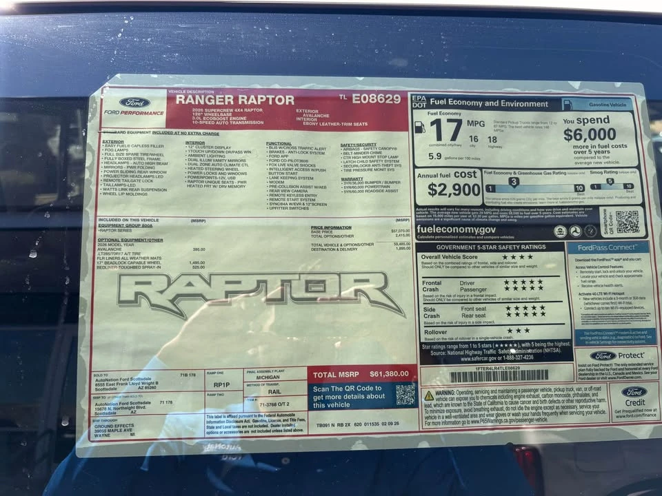 2026 Ford Ranger Raptor 5th Gen - Image 14 of 14