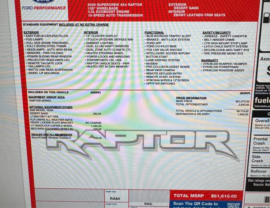 2026 Ford Ranger Raptor 5th Gen - Image 8 of 8