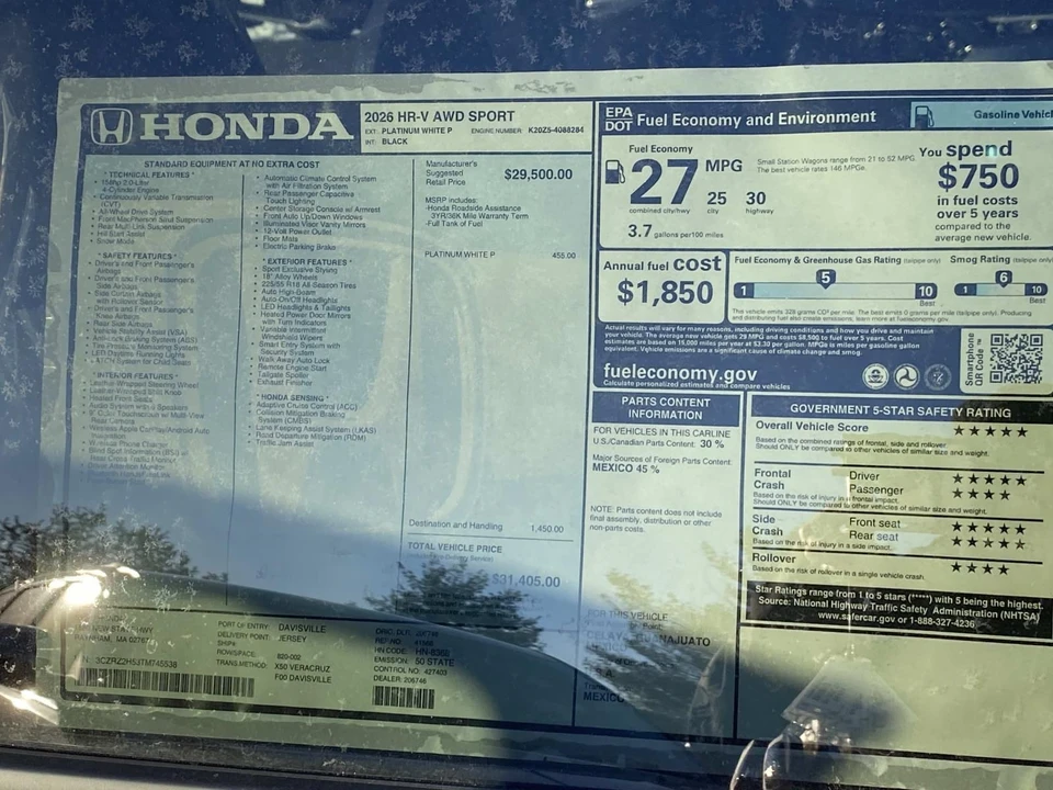 2026 Honda HR-V 3rd Gen - Image 16 of 16