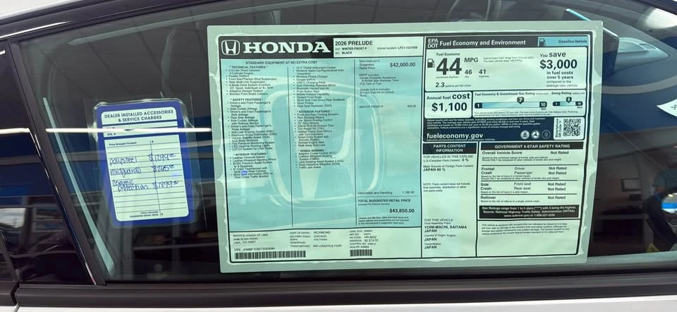 2026 Honda Prelude - Image 3 of 5