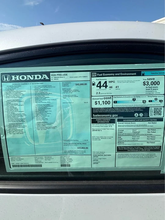2026 Honda Prelude - Image 7 of 8
