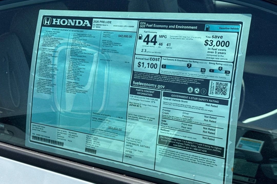 2026 Honda Prelude - Image 29 of 29