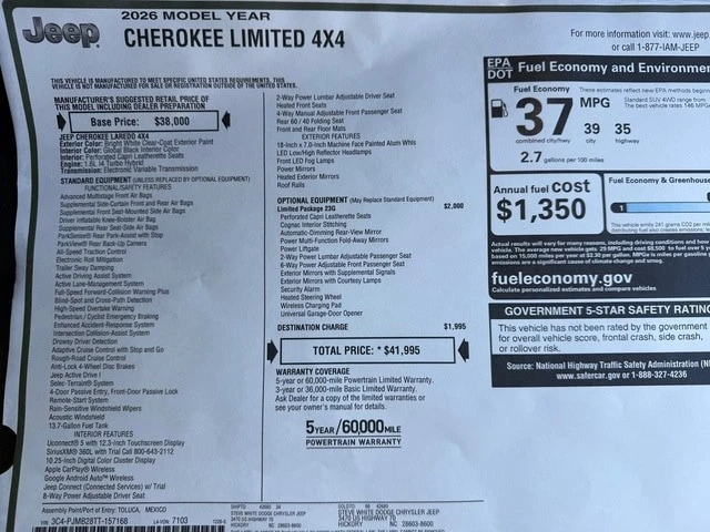 2026 Jeep Cherokee - Image 29 of 31