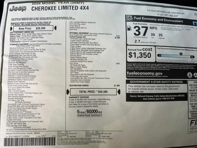 2026 Jeep Cherokee - Image 31 of 31