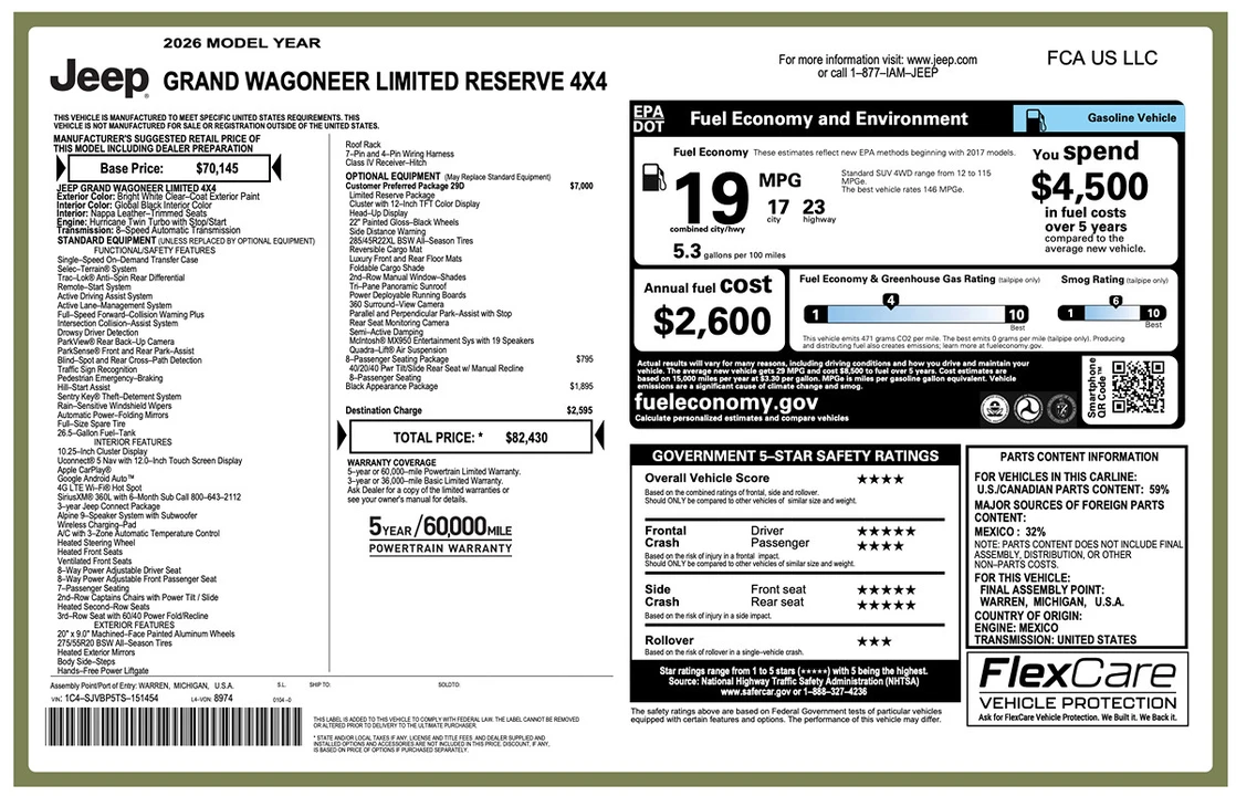 2026 Jeep WS Wagoneer - Image 2 of 31