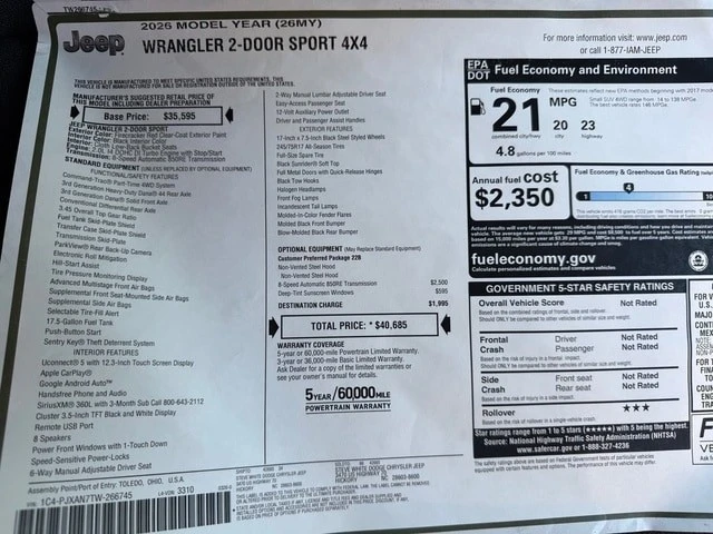 2026 Jeep JL Wrangler - Image 26 of 28