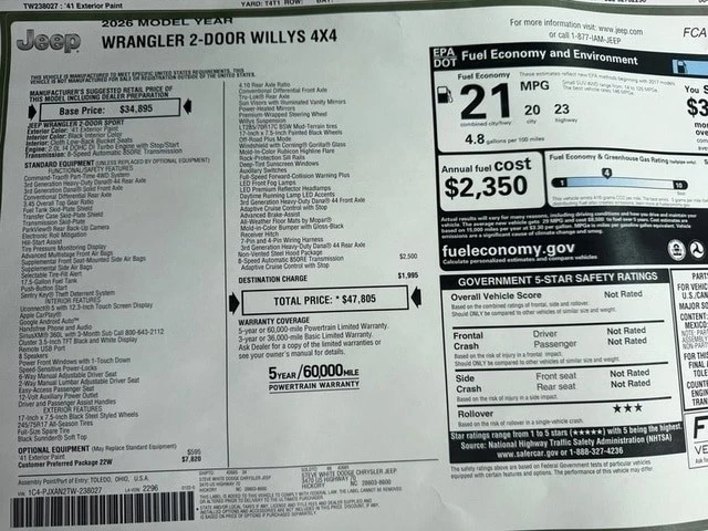 2026 Jeep JL Wrangler - Image 26 of 28