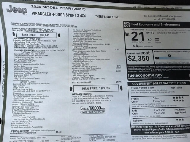2026 Jeep JL Wrangler - Image 26 of 28