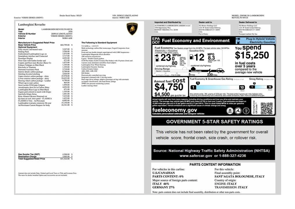 2026 Lamborghini Revuelto - Image 2 of 31
