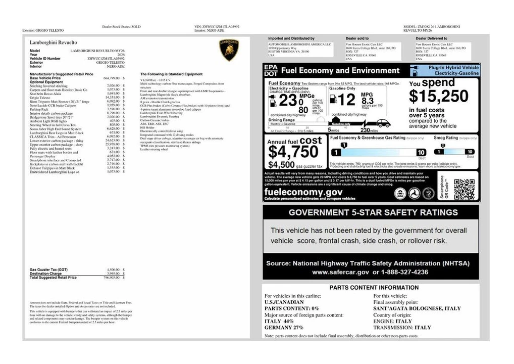 2026 Lamborghini Revuelto - Image 29 of 29