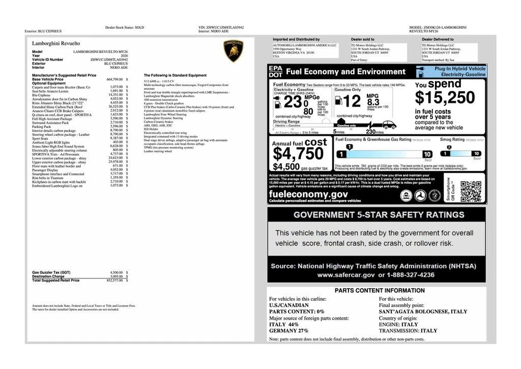 2026 Lamborghini Revuelto - Image 2 of 31