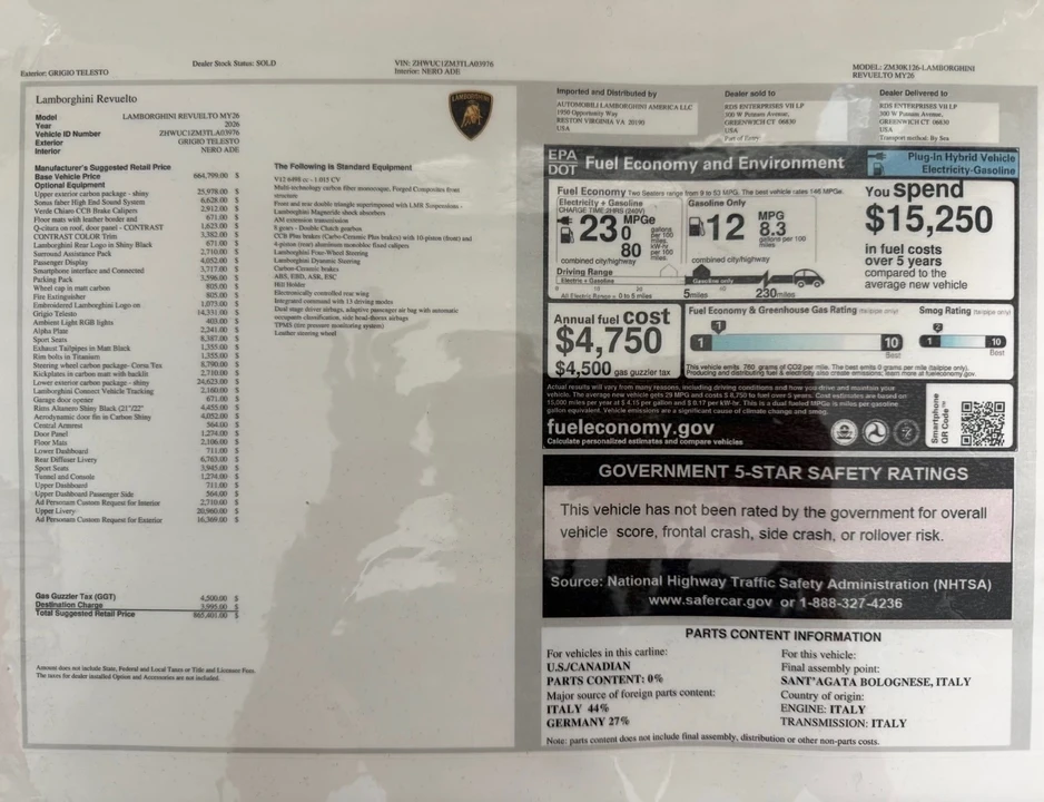 2026 Lamborghini Revuelto - Image 4 of 31