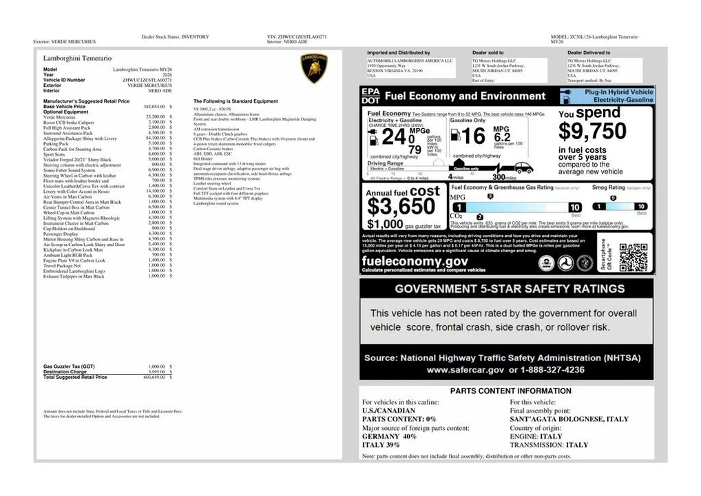 2026 Lamborghini Temerario - Image 2 of 31