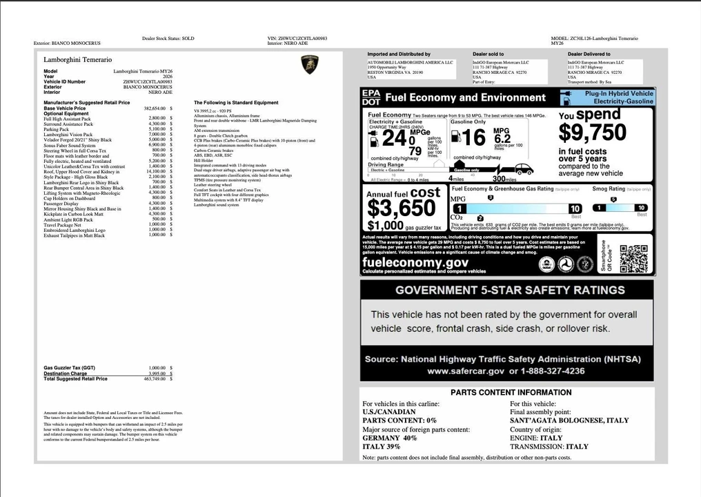 2026 Lamborghini Temerario - Image 28 of 29