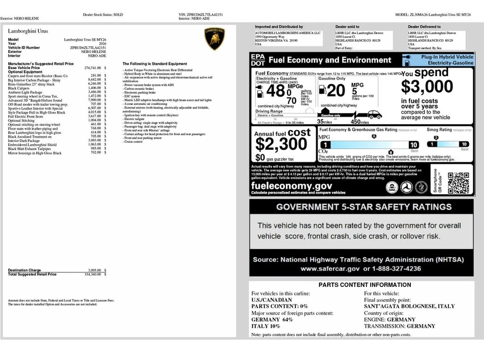 2026 Lamborghini Urus SE - Image 6 of 31