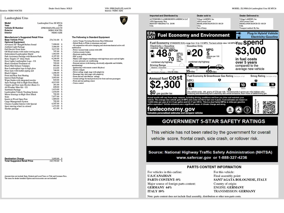 2026 Lamborghini Urus SE - Image 6 of 31