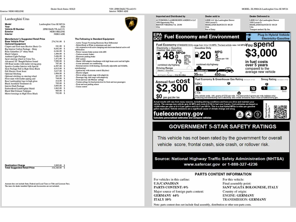2026 Lamborghini Urus SE - Image 6 of 31