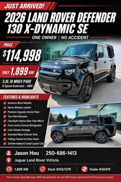 2026 Land Rover Defender 130 P400 X-Dynamic SE