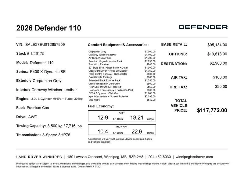 2026 Land Rover Defender L663 - Image 3 of 5