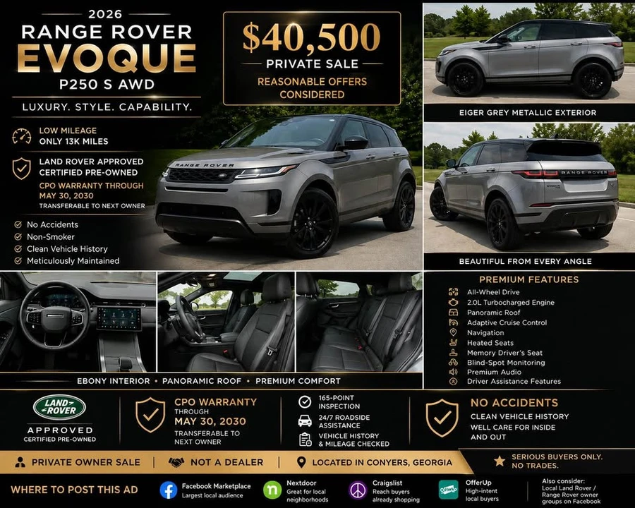2026 Land Rover Range Rover Evoque 2nd Gen - Image 8 of 8