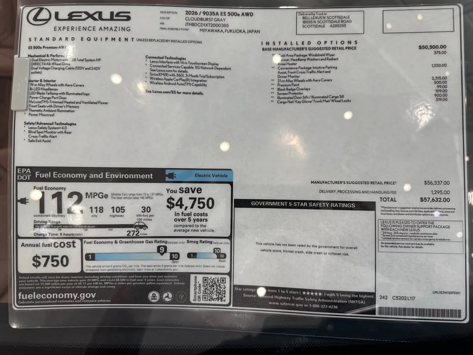 2026 Lexus ES 7th Gen - Image 8 of 8