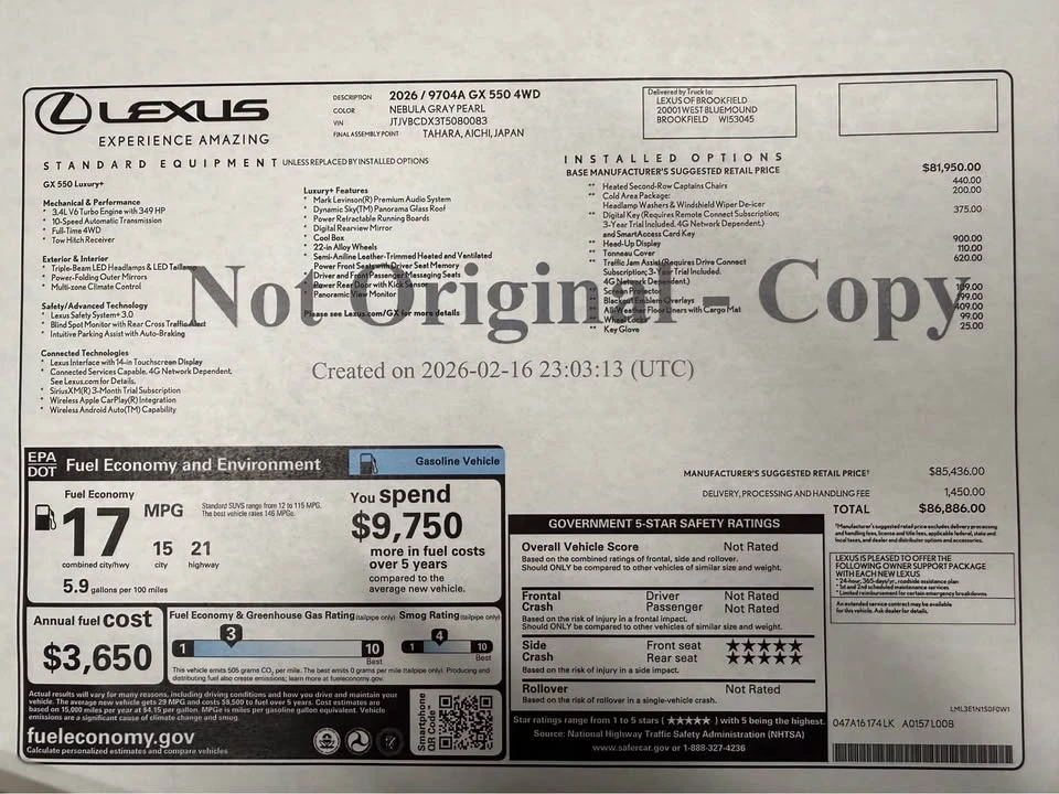 2026 Lexus GX 3rd Gen - Image 6 of 6