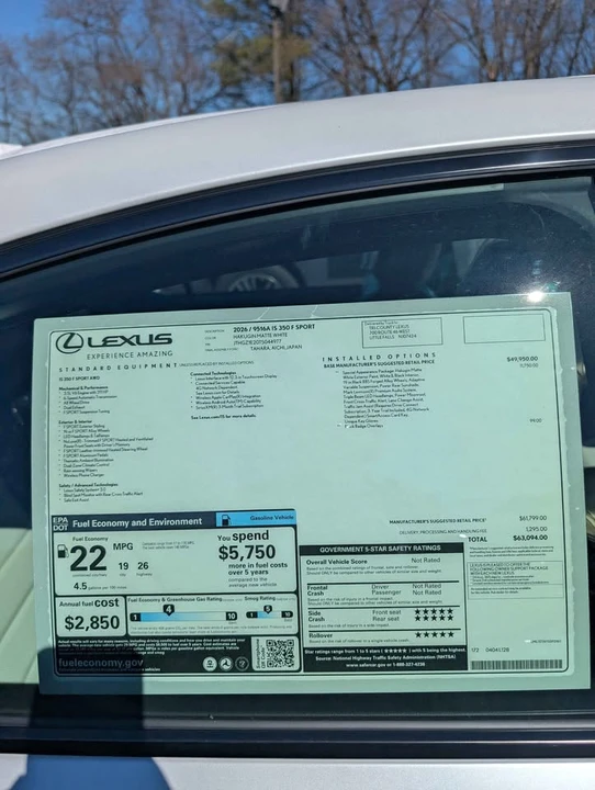 2026 Lexus IS 3rd Gen - Image 3 of 7
