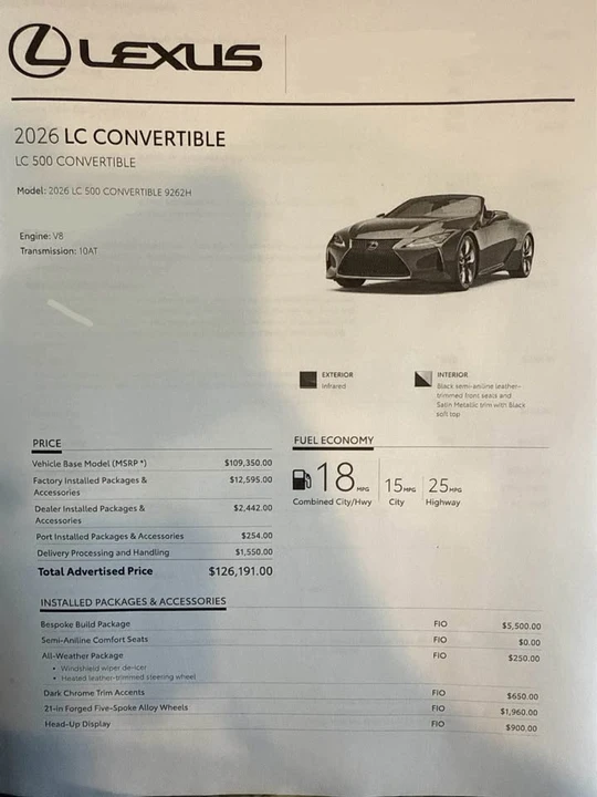 2026 Lexus LC - Image 6 of 8