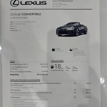 2026 Lexus LC Convertible